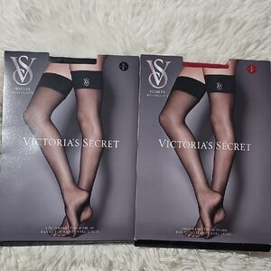2 Victoria's Secret Sheer Black Thigh Highs